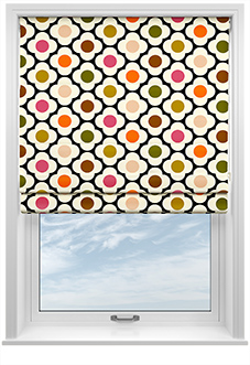 Orla Kiely Spot Flower, Red Multi - Roman Blind